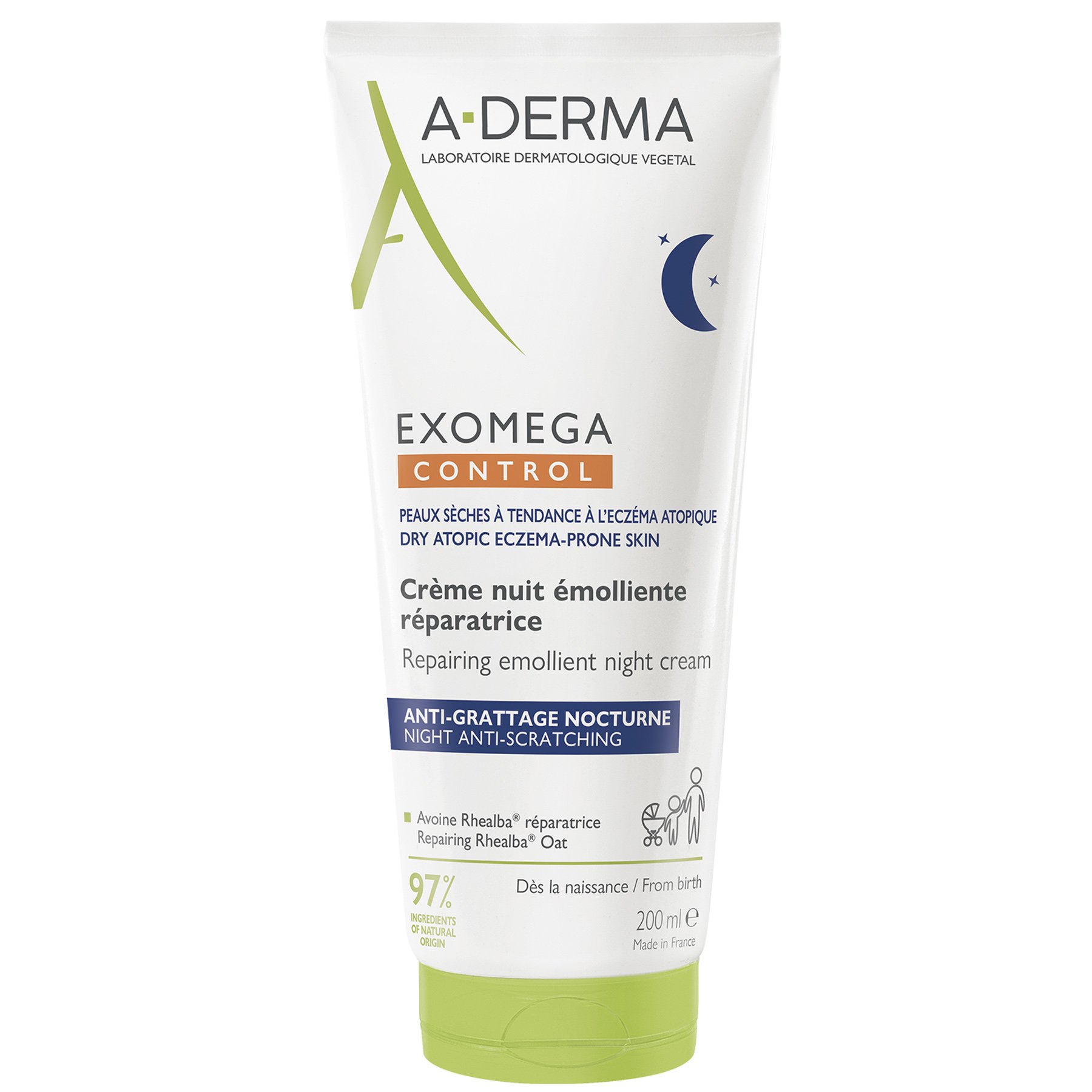 A-Derma A-Derma Exomega Control Repairing Emollient Night Cream Επανορθωτική Μαλακτική Κρέμα Νυκτός που Καταπολεμά την Αίσθηση Κνησμού 200ml