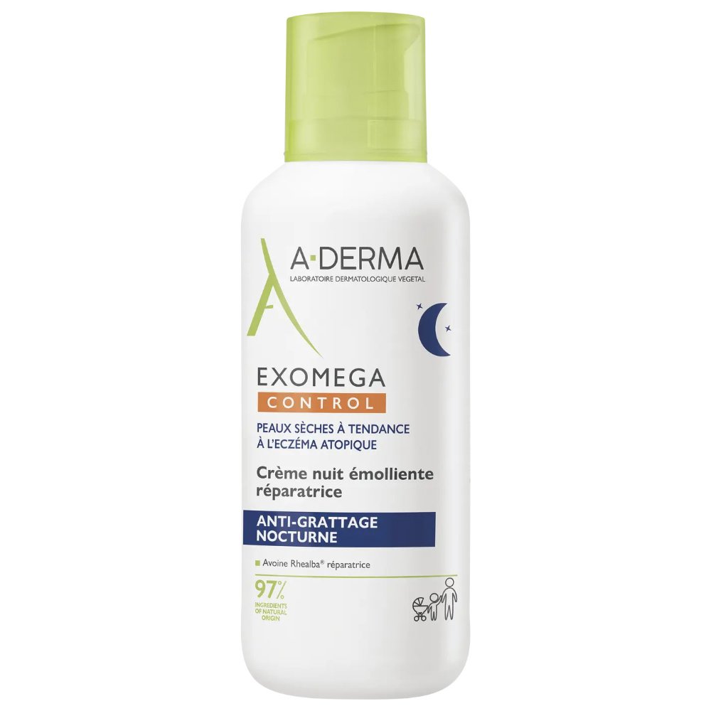 A-Derma Exomega Control Repairing Emollient Night Cream Επανορθωτική Μαλακτική Κρέμα Νυκτός Κατά του Κνησμού 400ml