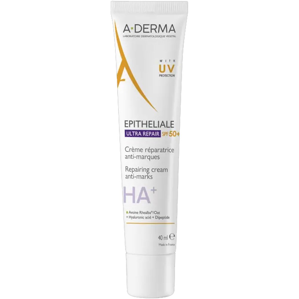 A-Derma Epitheliale ΗΑ+ Ultra Repair Spf50+ & Anti-Marks Cream Προστατευτική & Επανορθωτική Κρέμα Πολύ Υψηλής Προστασίας Κατά των Σημαδιών Χωρίς Άρωμα 40ml