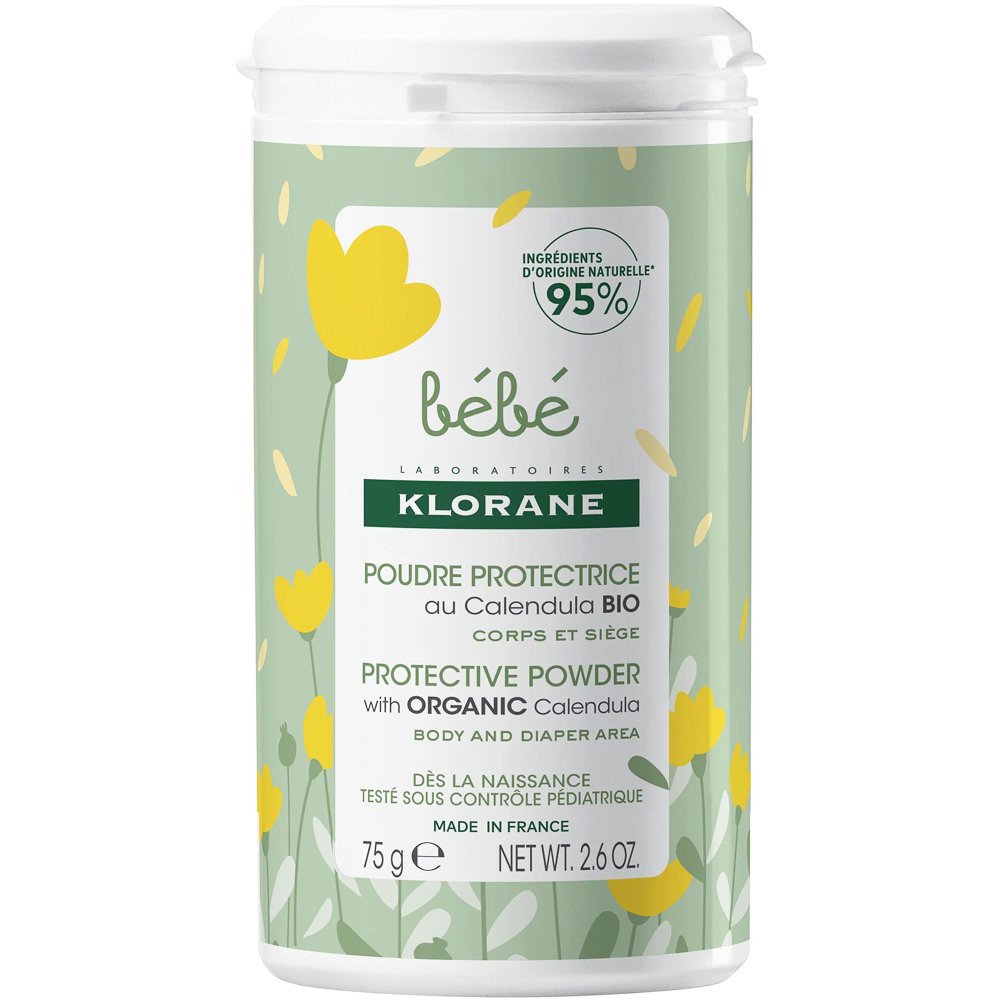 Klorane Calendula Protective Baby Powder Καταπραϋντική & Προστατευτική Βρεφική Πούδρα με Βιολογική Καλέντουλα 75g