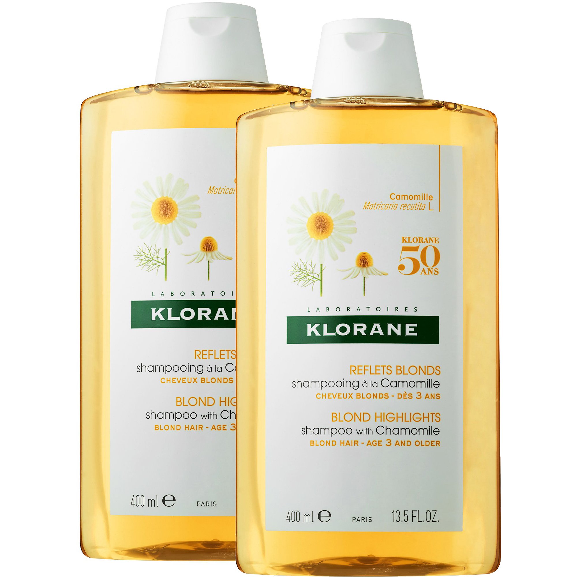 Klorane Πακέτο Προσφοράς Blond Highlights Shampoo with Chamomile Σαμπουάν με Εκχύλισμα Χαμομηλιού για Ξανθές Ανταύγειες 2x400ml