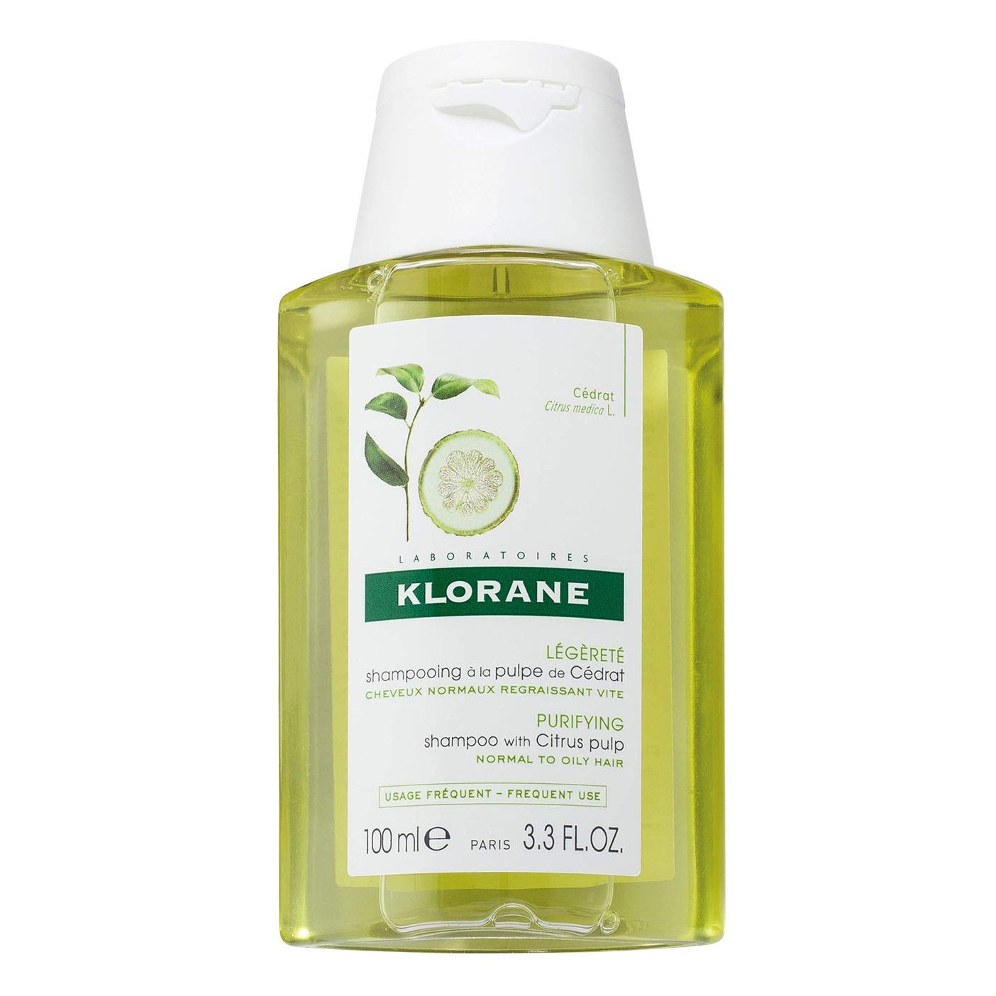 Klorane Travel Size Purifying Shampoo With Citrus Pulp Εξυγιαντικό Σαμπουάν με Κίτρο για Κανονικά – Λιπαρά Μαλλιά 100ml