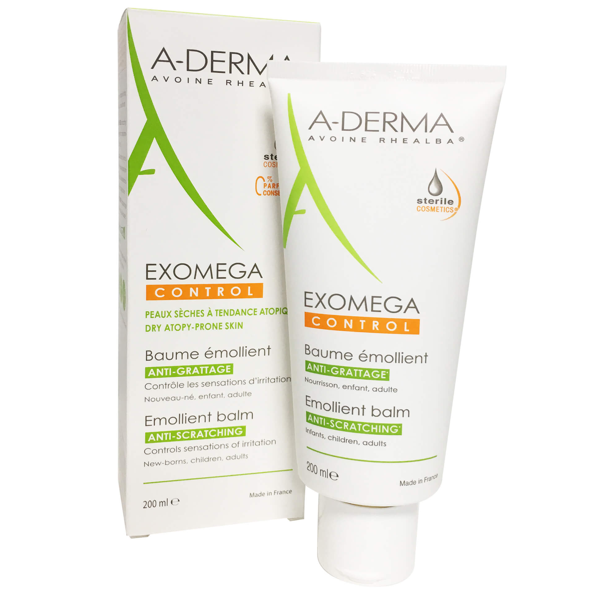 A-Derma Exomega Control Baume Émollient Μαλακτική Φροντίδα Πλούσιας Υφής για το Ατοπικό & Πολύ Ξηρό Δέρμα 200ml