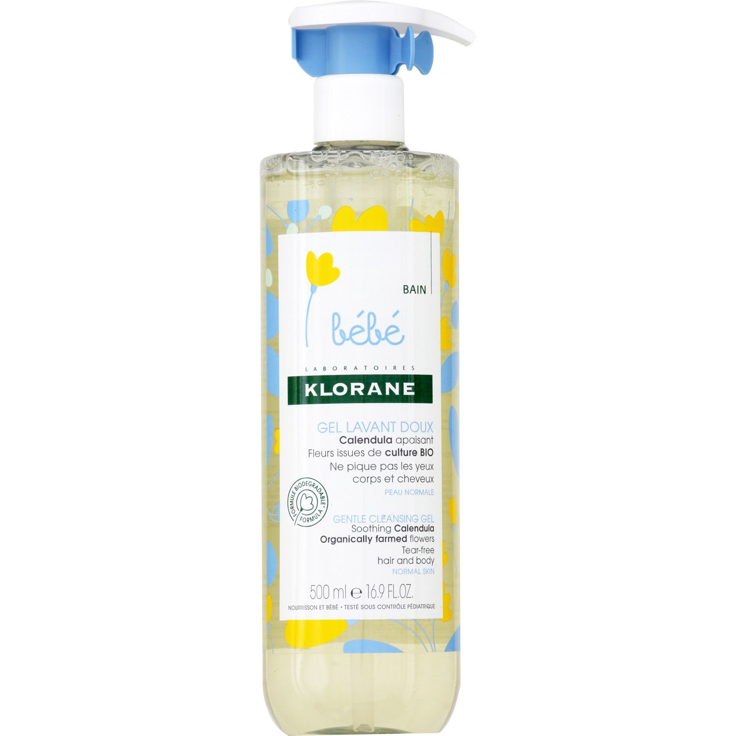 Klorane Bebe Gel Lavant Doux Calendula Βρεφικό Απαλό Ζελ Καθαρισμού για Σώμα – Μαλλιά με Οργανική Καλέντουλα 500ml Promo -25%