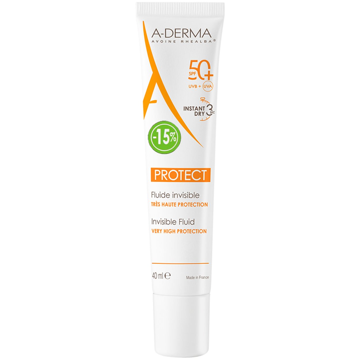 A-Derma Protect Invisible Fluid Spf50+ Λεπτόρρευστη Αντηλιακή Κρέμα Προσώπου Πολύ Υψηλής Προστασίας για Μικτές, Λιπαρές Εύθραυστες Επιδερμίδες 40ml σε Ειδική Τιμή
