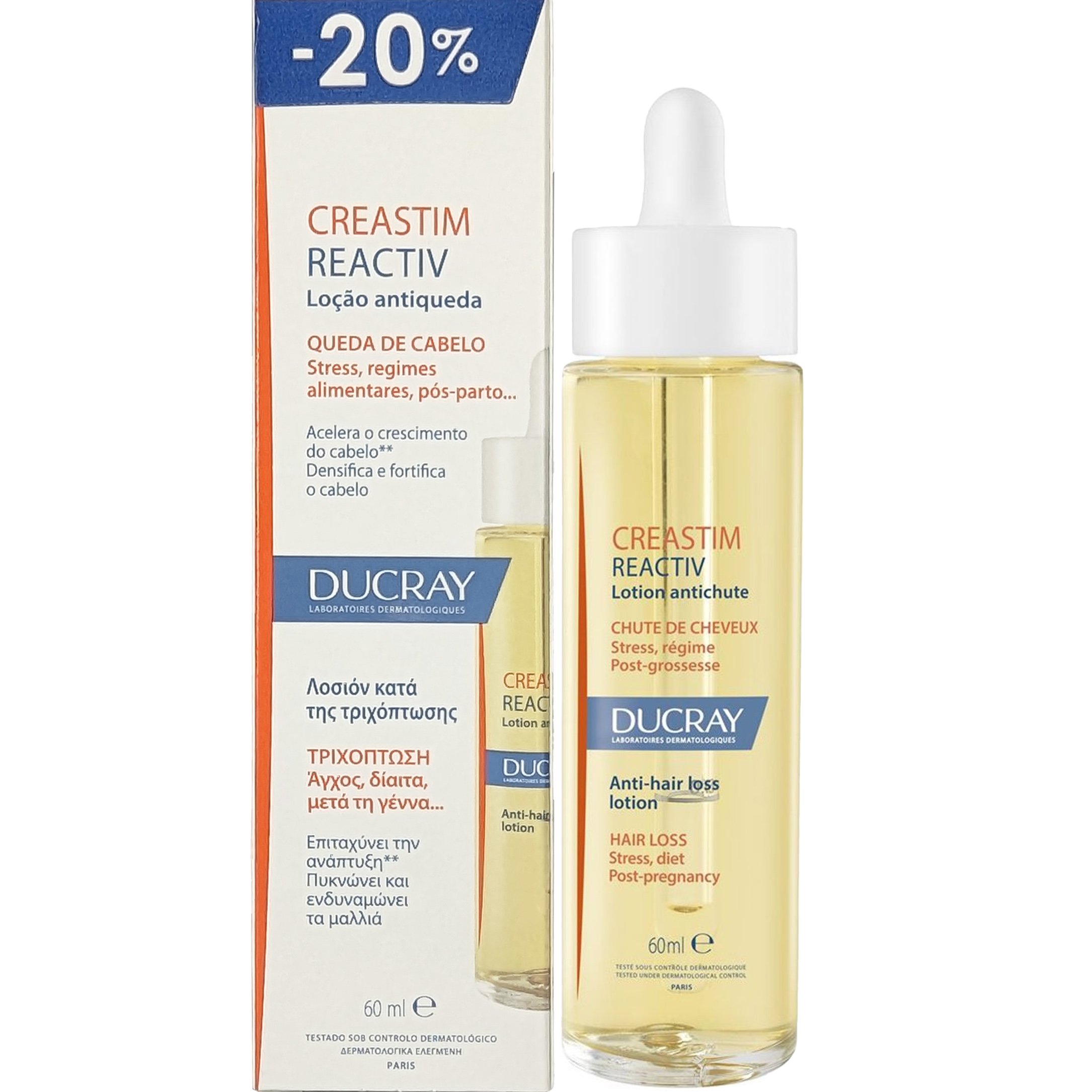 Ducray Creastim Reactiv Anti-Hair Loss Lotion Λοσιόν Αγωγής Κατά της Τριχόπτωσης 60ml σε Ειδική Τιμή