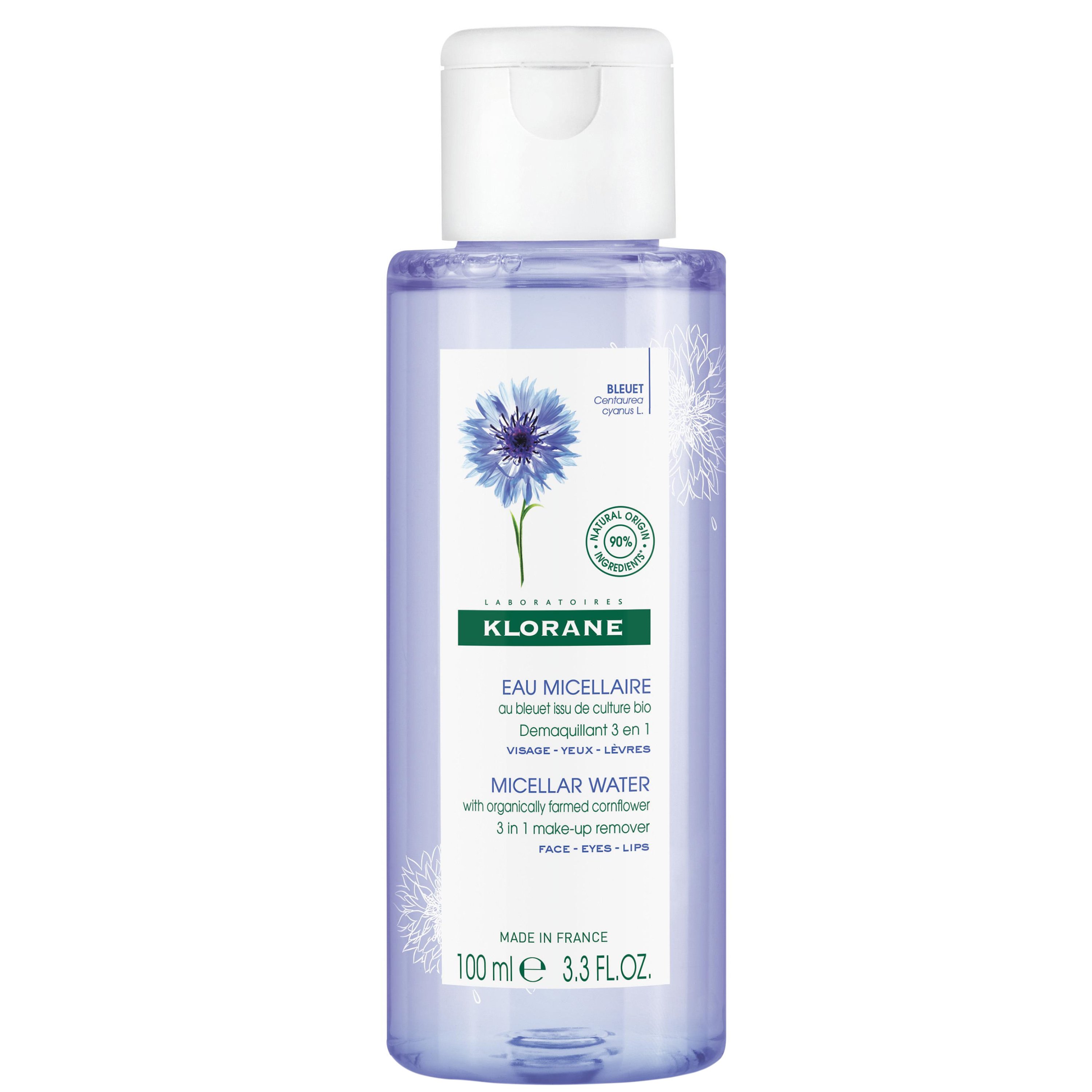 Klorane Bleut Floral Water Make Up Remover Απαλό Καθαριστικό Προσώπου & Ματιών με Ανθόνερο Κυανονταυρίδας 100ml
