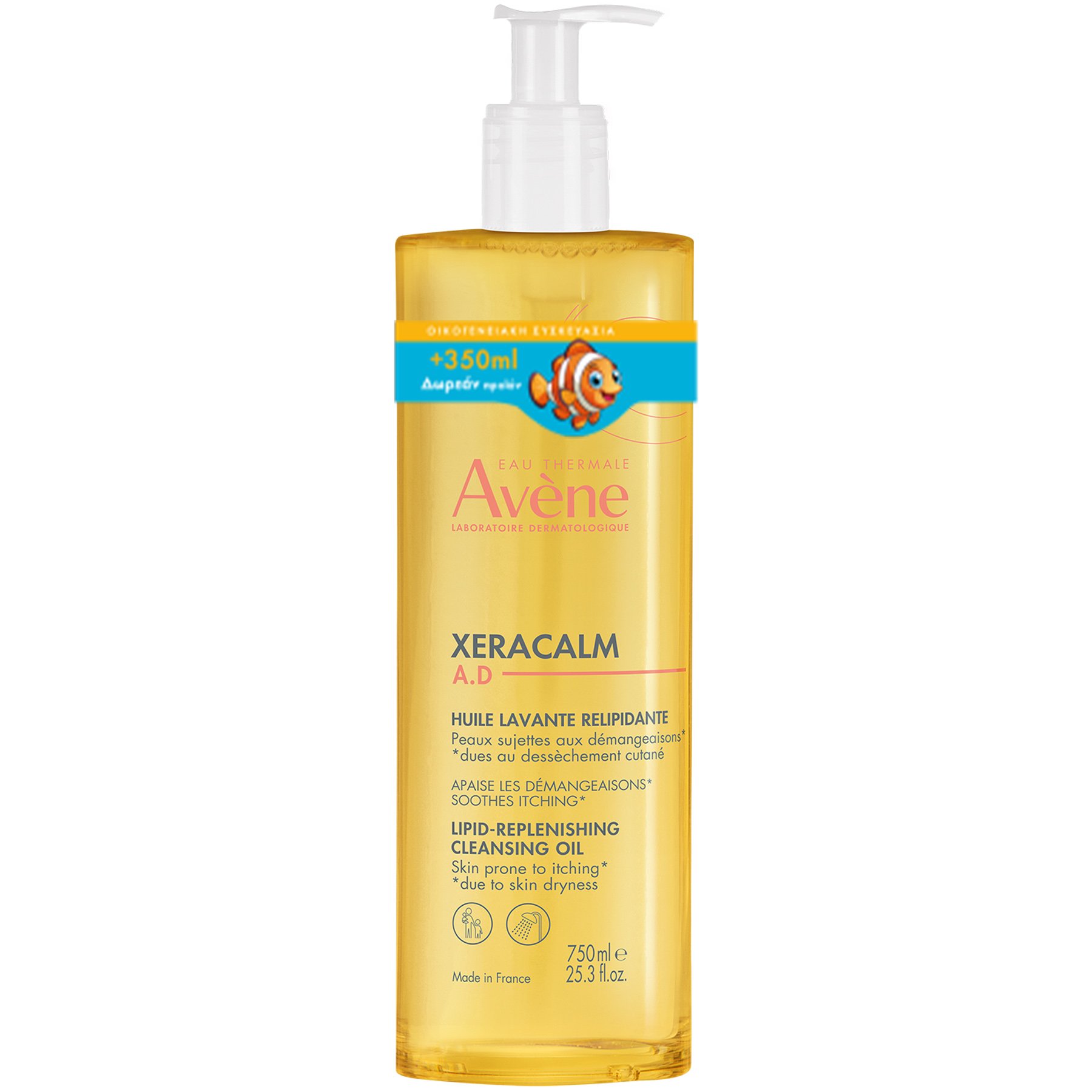 Avene Promo Xeracalm A.D Lipid-Replenishing Cleansing Oil Καθαριστικό Έλαιο Αναπλήρωσης Λιπιδίων για Όλη την Οικογένεια 750ml