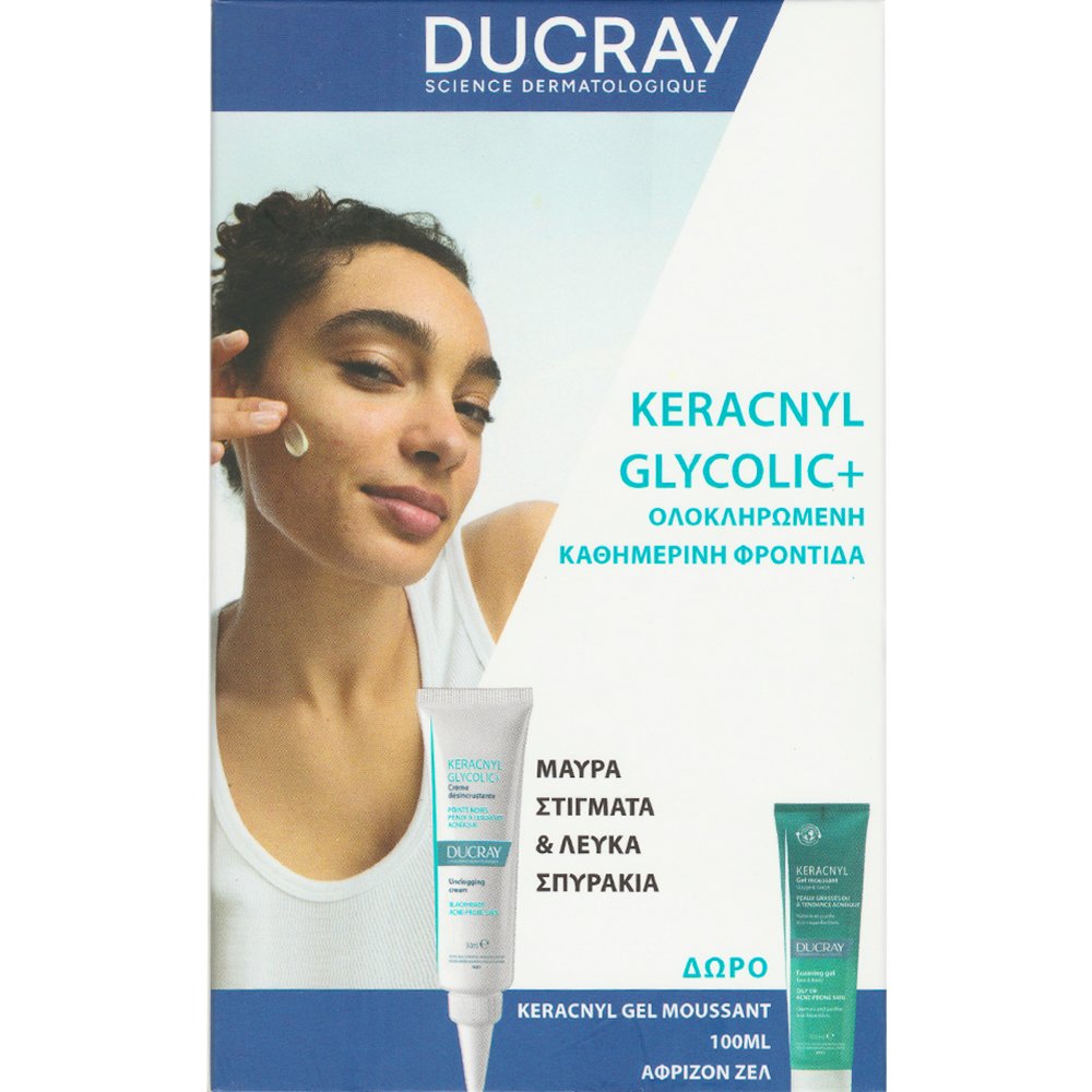 Ducray Ducray Promo Keracnyl Glycolic+ Unclogging Cream 30ml & Δώρο Foaming Face & Body Gel 100ml