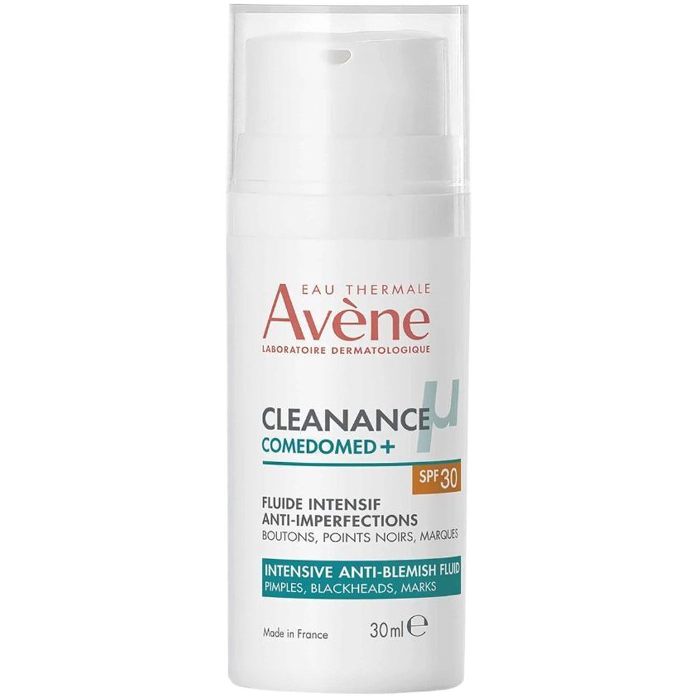 Avene Cleanance Comedomed+ Spf30 Fluid Λεπτόρρευστη Κρέμα Προσώπου Ημέρας Υψηλής Προστασίας κατά των Ατελειών & της Ακμής Χωρίς Χρώμα 30ml