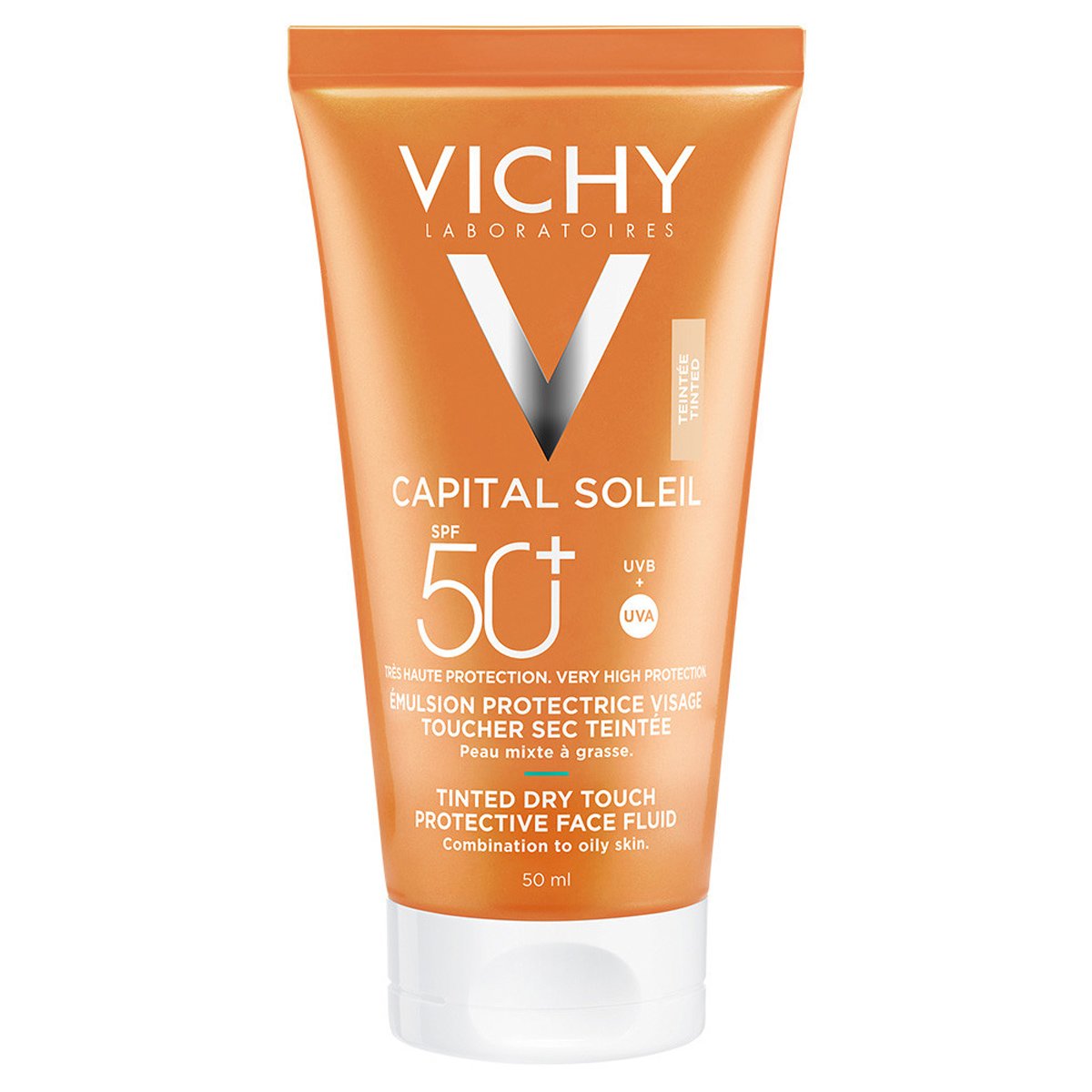 Vichy Vichy Capital Soleil BB Emulsion Spf50 Tinted Αντηλιακή Κρέμα Προσώπου Υψηλής Προστασίας, Με Χρώμα & Ματ Αποτέλεσμα 50ml