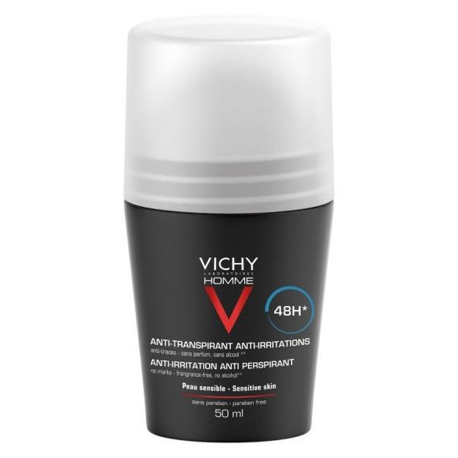Vichy Homme Deodorant Bille Ανδρικό Αποσμητικό Κατά του Ιδρώτα για Ευαίσθητη Επιδερμίδα 48h 50ml