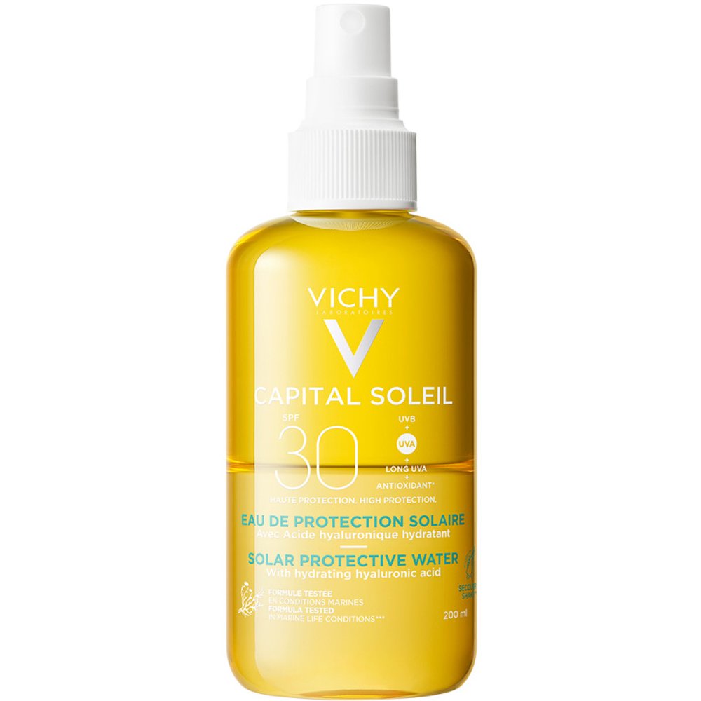 Vichy Vichy Capital Soleil Solar Protective Water Spf30 Αντηλιακό Νερό Εξαιρετικά Ανάλαφρο & Δροσερό Υψηλής Προστασίας για Λαμπερό Μαύρισμα 200ml