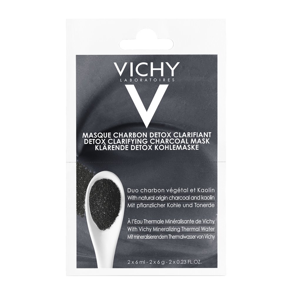 Vichy Detox Clarifying Charcoal Mask Μάσκα Ενεργού Άνθρακα για Καθαρισμό & Αποτοξίνωση 2x6ml