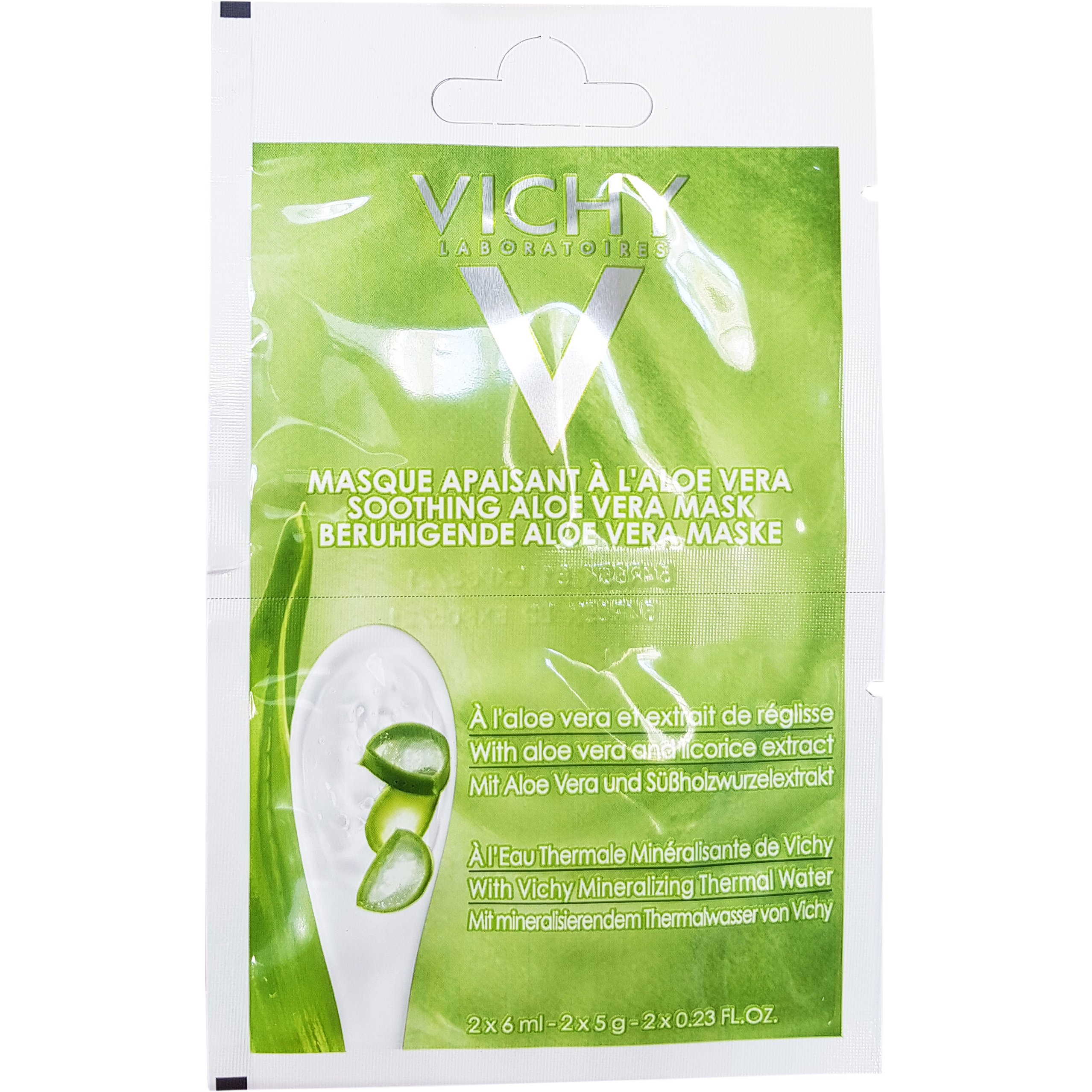 Vichy Soothing Aloe Vera Mask Μάσκα με Aloe Vera για Καταπράϋνση 2x6ml