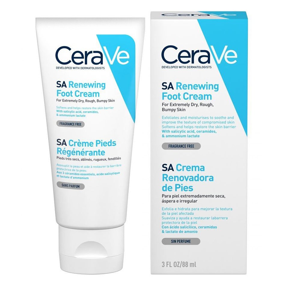 CeraVe SA Renewing Foot Cream Αναπλαστική Κρέμα Ποδιών για Πολύ Ξηρό, Τραχύ, Σκασμένο Δέρμα 88ml