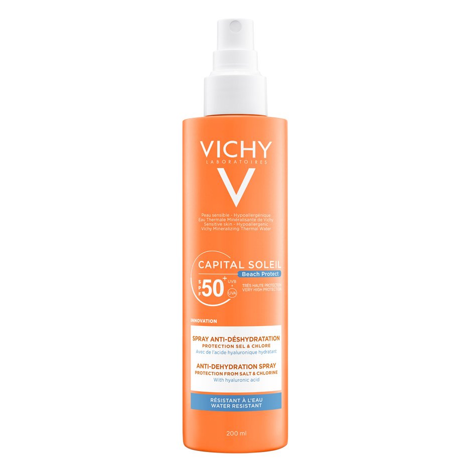 Vichy Capital Soleil Beach Protect Anti-Dehydration Spray Spf50+ Αντηλιακό Γαλάκτωμα Προσώπου Σώματος Πολλαπλής Προστασίας 200ml