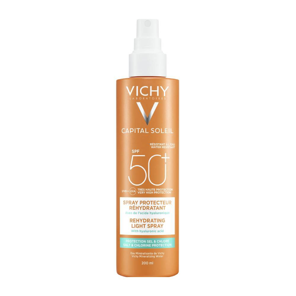 Vichy Capital Soleil Rehydrating Light Spray Spf50+ Αντηλιακό Γαλάκτωμα Προσώπου Σώματος Πολλαπλής Προστασίας 200ml