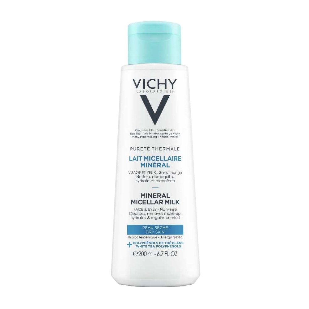 Vichy Purete Thermale Lait Micellaire Mineral Γαλάκτωμα Ντεμακιγιάζ για Ξηρή Επιδερμίδα 200ml