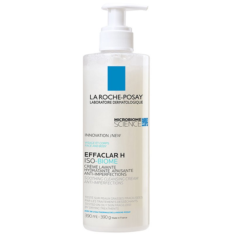 La Roche-Posay Effaclar H Iso-Biome Soothing Cleansing Cream Καταπραϋντική, Ενυδατική Κρέμα Καθαρισμού Προσώπου 390ml