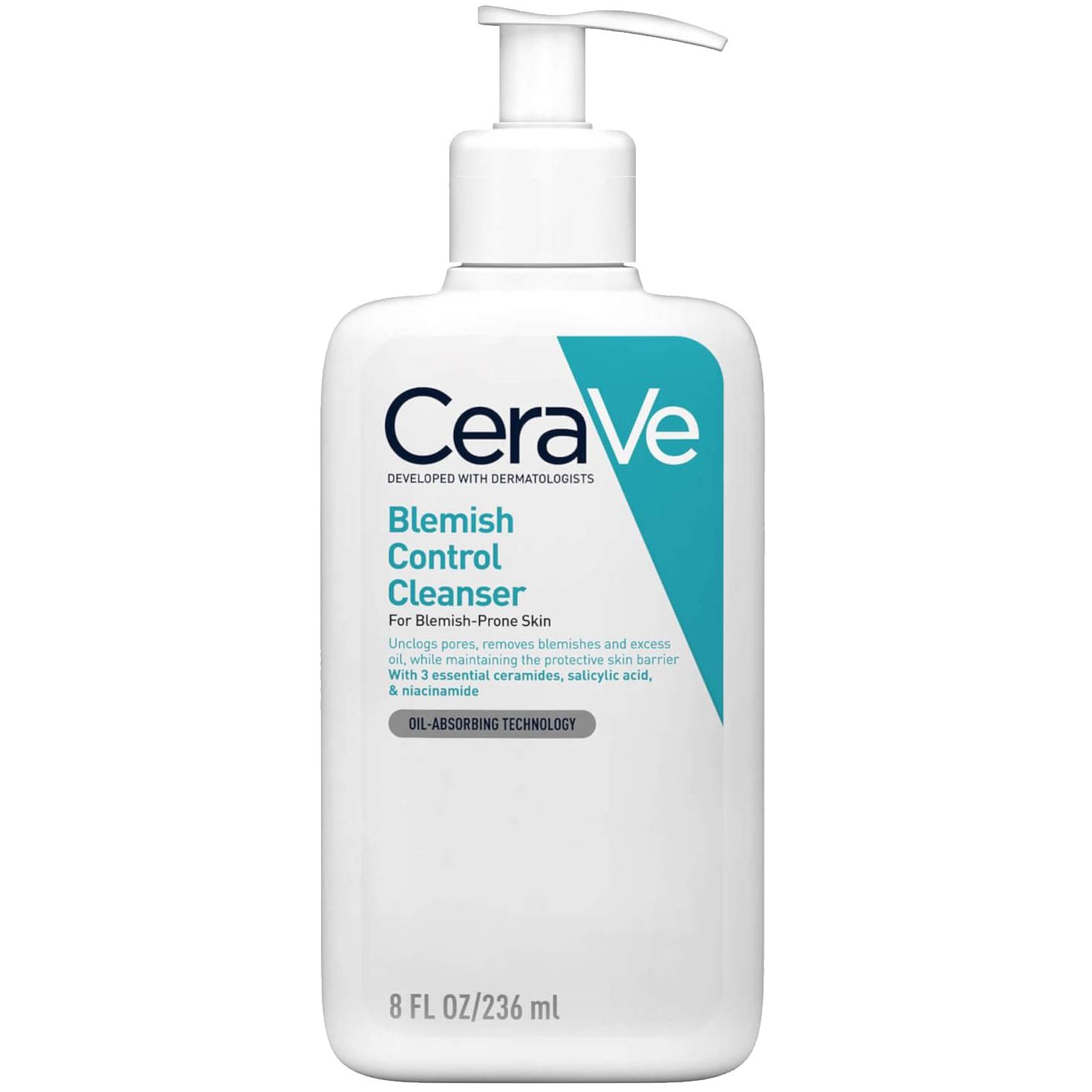 CeraVe Blemish Control Cleanser Face Gel 236ml,Αναζωογονητικό Καθαριστικό Gel Προσώπου για Επιδερμίδες με Ατέλειες