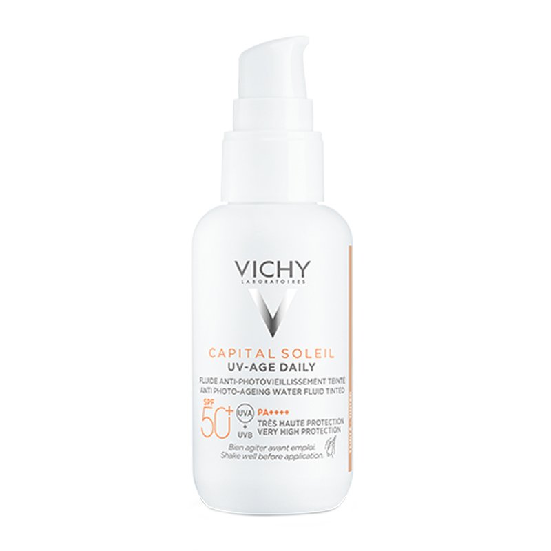 Vichy Vichy Capital Soleil UV-Age Daily Spf50+ Tinted Λεπτόρρευστο Αντηλιακό Πολύ Υψηλής Προστασίας με Χρώμα Κατά της Φωτογήρανσης 40ml
