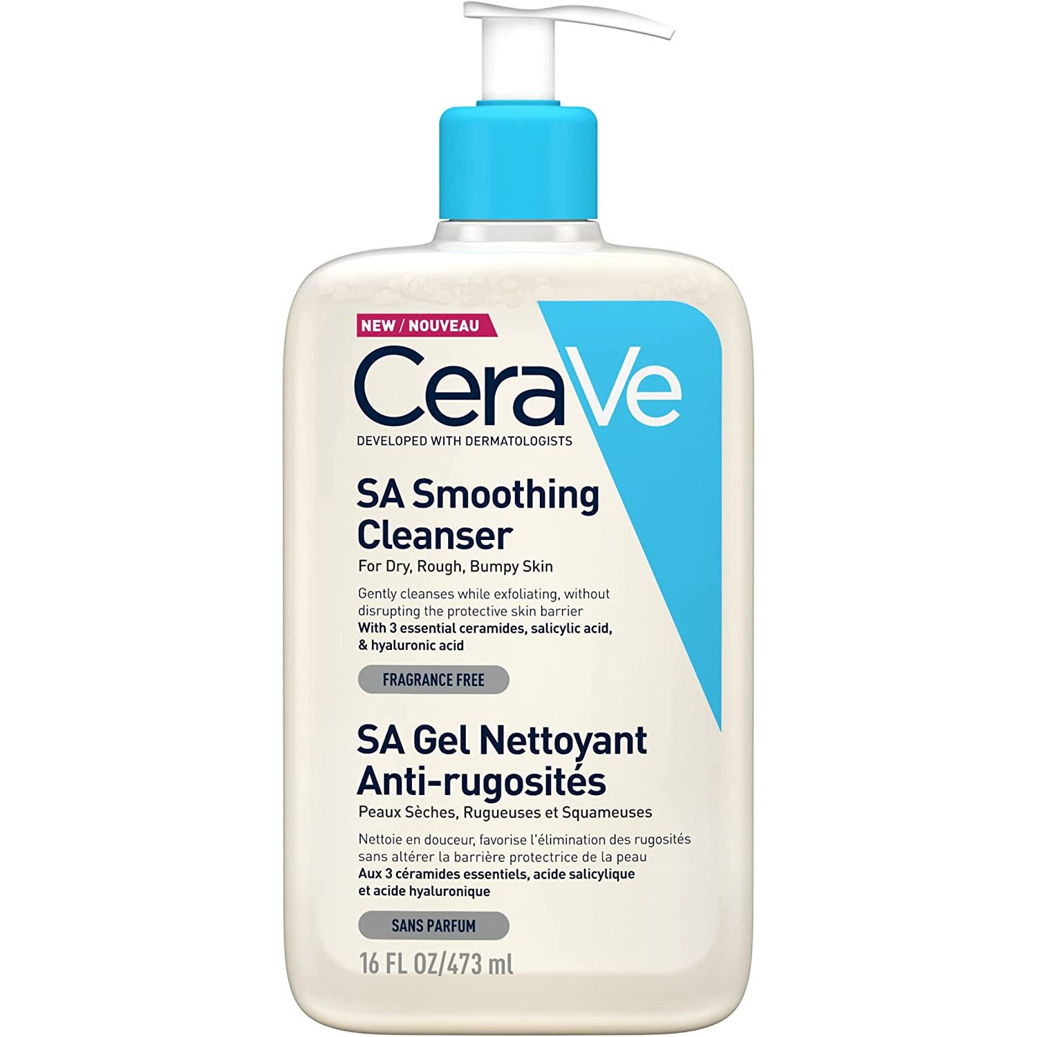 Cerave CeraVe SA Smoothing Cleanser Gel Καθαρισμού Προσώπου, Σώματος για Ξηρή Επιδερμίδα 473ml