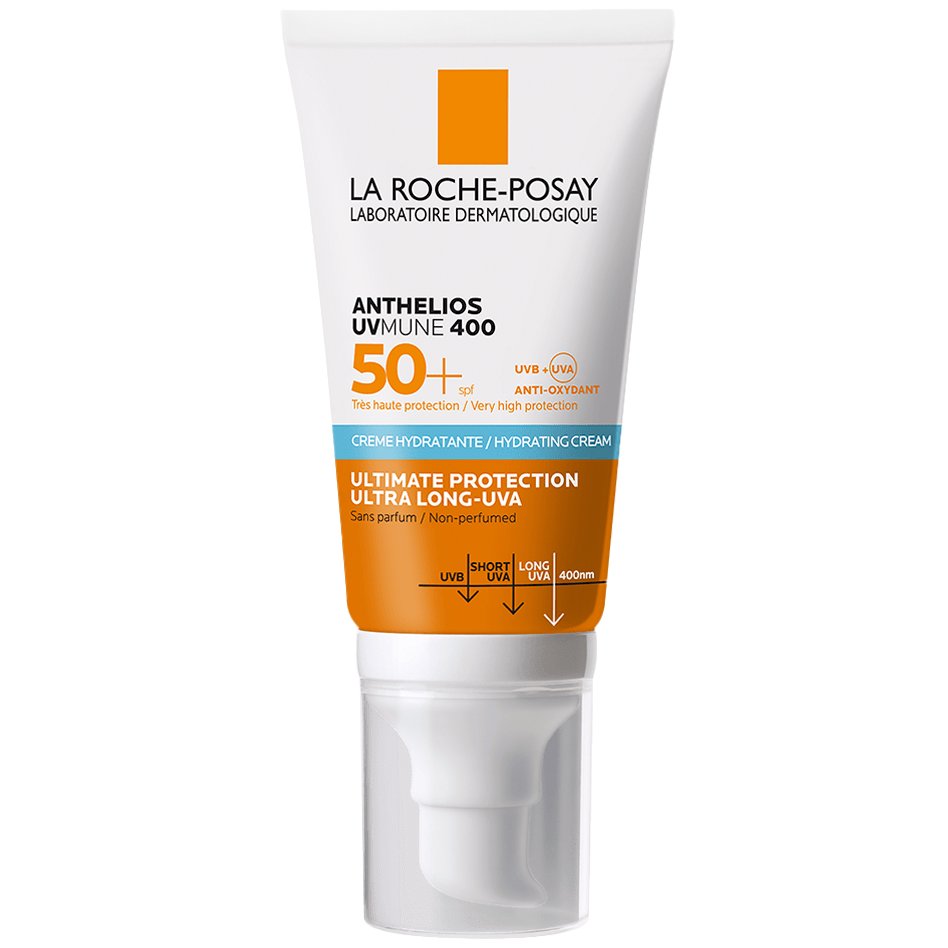 La Roche-Posay Anthelios UVMune 400 Hydrating Sun Cream Spf50+ Αντηλιακή, Ενυδατική Κρέμα Προσώπου Πολύ Υψηλής Προστασίας, Χωρίς Άρωμα 50ml