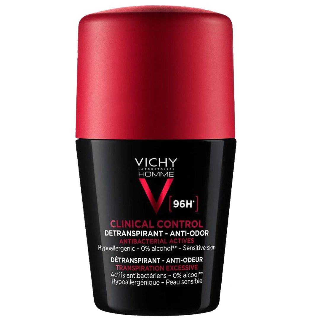 Vichy Homme Clinical Control Detranspirant Anti-Odor Deodorant Roll-on 96h Ανδρικό Αποσμητικό Κατά του Ιδρώτα & της Κακοσμίας 50ml