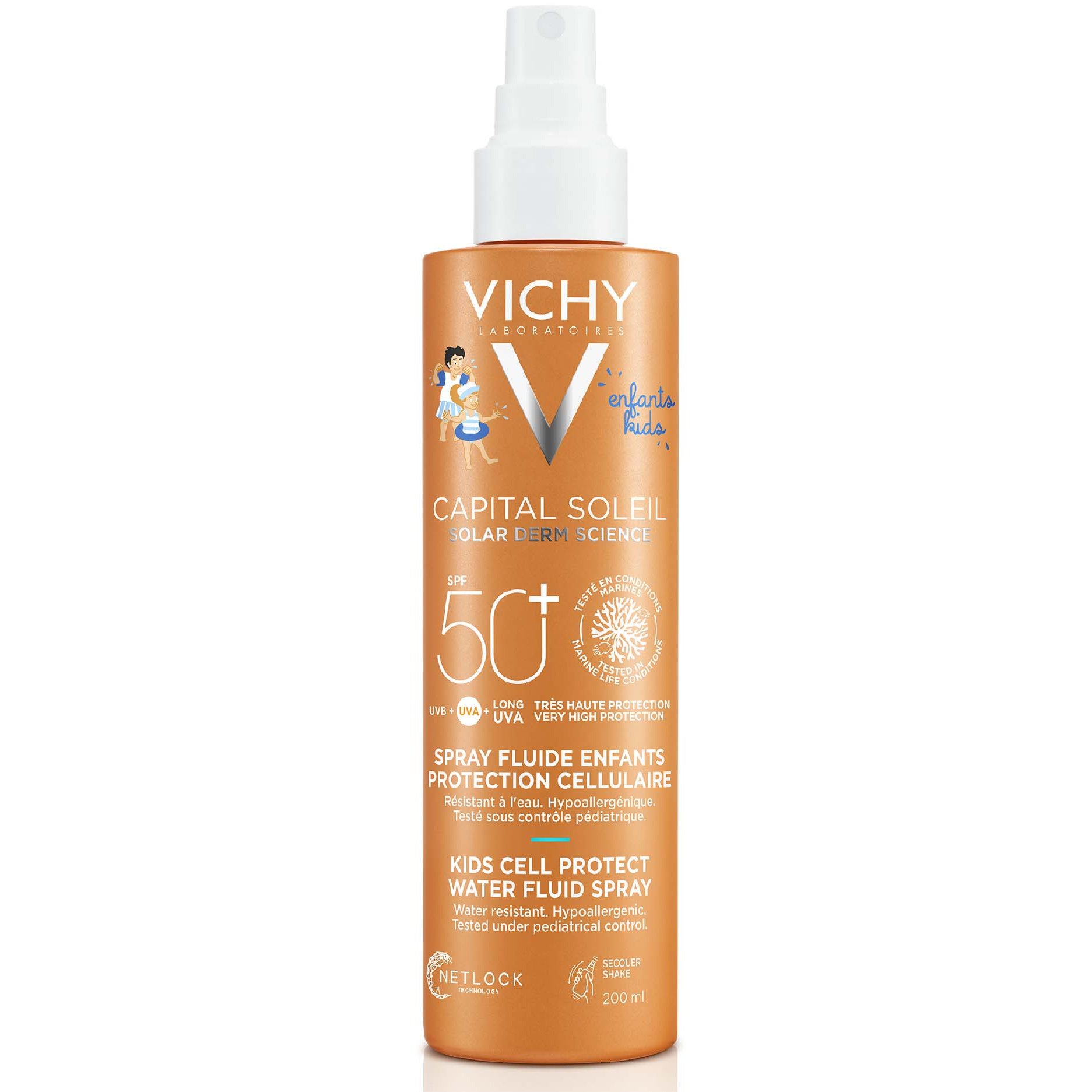 Εικόνα από Vichy Capital Soleil Cell Protect Water Fluid Spray Kids Spf50+ Παιδικό Αντηλιακό Γαλάκτωμα Προσώπου Σώματος Πολύ Υψηλής Προστασίας 200ml