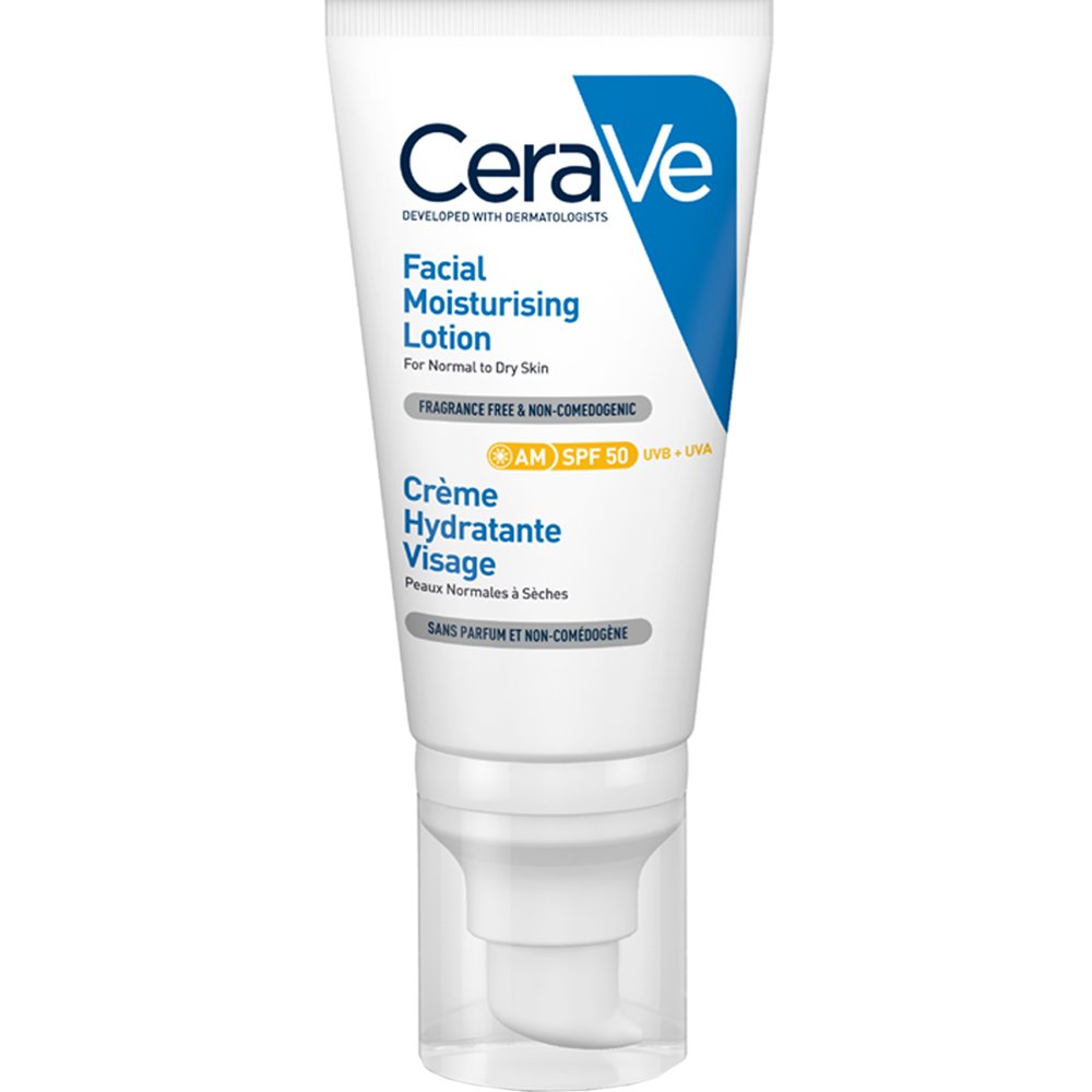 Cerave Cerave AM Facial Moisturising Lotion Spf50 Ενυδατική Κρέμα Προσώπου Υψηλής Προστασίας για Κανονικό προς Ξηρό Δέρμα 52ml
