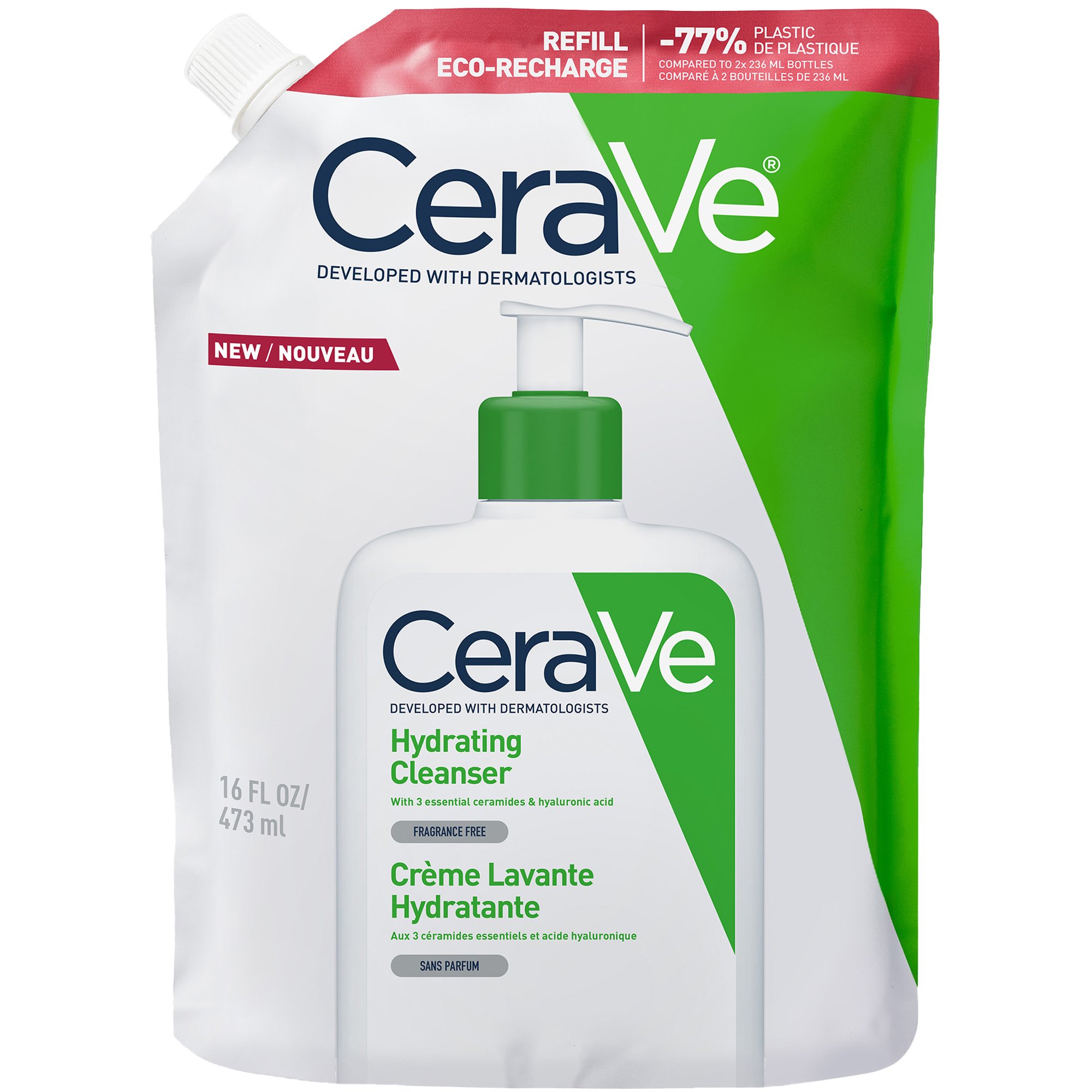 Cerave CeraVe Hydrating Cleanser Ενυδατική Μη Αφρίζουσα Κρέμα Καθαρισμού για Πρόσωπο & Σώμα 437ml Refill