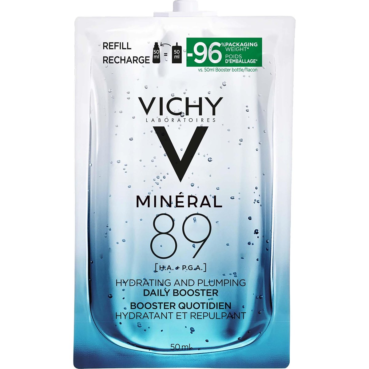 Vichy Mineral 89 Serum Refill Καθημερινό Booster Προσώπου Ενυδάτωσης & Ελαστικότητας, για Όλους τους Τύπους Επιδερμίδας 50ml