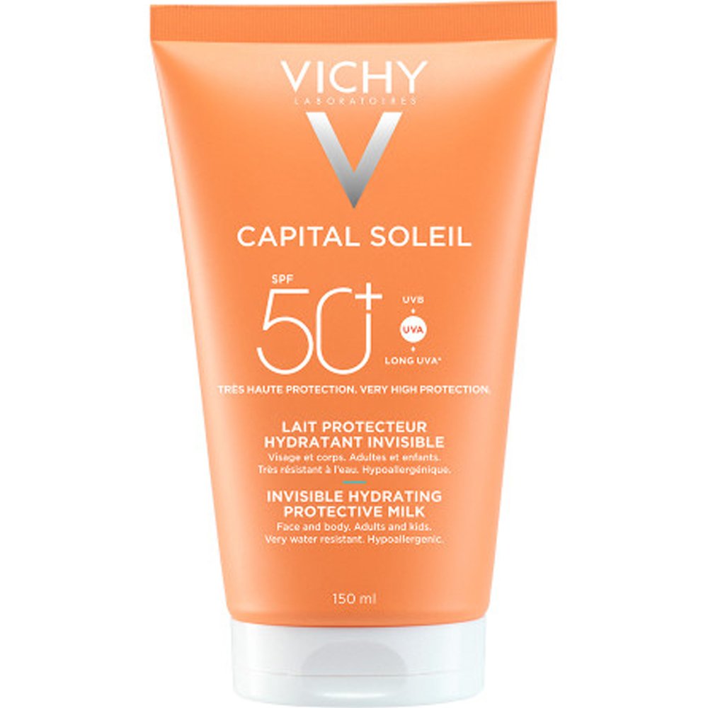 Vichy Capital Soleil Spf50+ Invisible Hydrating Milk Αόρατο Ενυδατικό Αντηλιακό Γαλάκτωμα Πολύ Υψηλής Προστασίας για Πρόσωπο & Σώμα 150ml