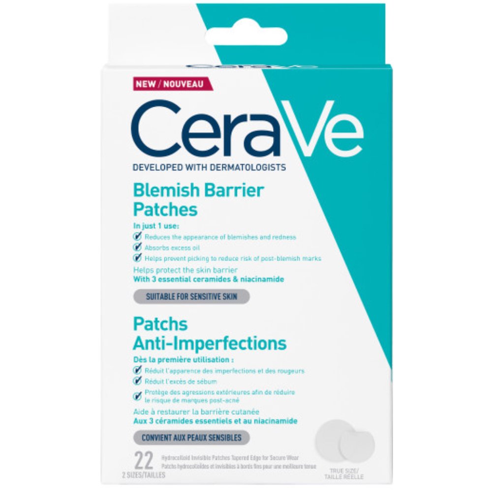 Cerave CeraVe Blemish Barrier Patches Αυτοκόλλητα Επιθέματα Κατά Των Ατελειών 22 Τεμάχια