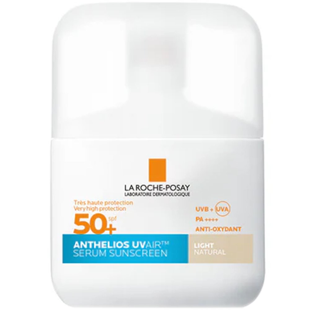 La Roche-Posay Anthelios UVAir Spf50+ Light Natural Color Sunscreen Serum Αντηλιακός Ορός Προσώπου Πολύ Υψηλής Προστασίας με Αέρινη Υφή & Φυσικό Ανοιχτό Χρώμα, Κατά των Περιβαντολλογικών Ρύπων 50ml