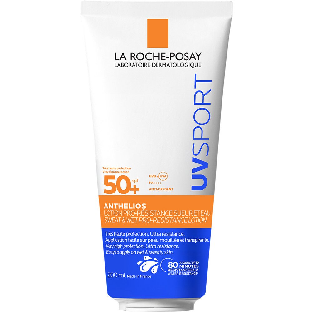 La Roche-Posay Anthelios UvSpot Spf50+ Sweat & Wet Pro Resistance Sunscreen Lotion Αντηλιακό Γαλάκτωμα Προσώπου & Σώματος Πολύ Υψηλής Προστασίας Αόρατης Υφής Ανθεκτικό στον Ιδρώτα & το Νερό για Αθλητική Χρήση 200ml