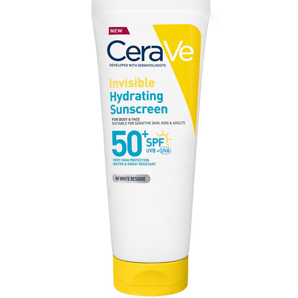 Cerave Invisible Hydrating Spf50+ Sunscreen Αντηλιακό Προσώπου & Σώματος Πολύ Υψηλής Προστασίας Κατάλληλο για Ευαίσθητο Δέρμα για Παιδιά & Ενήλικες 177ml