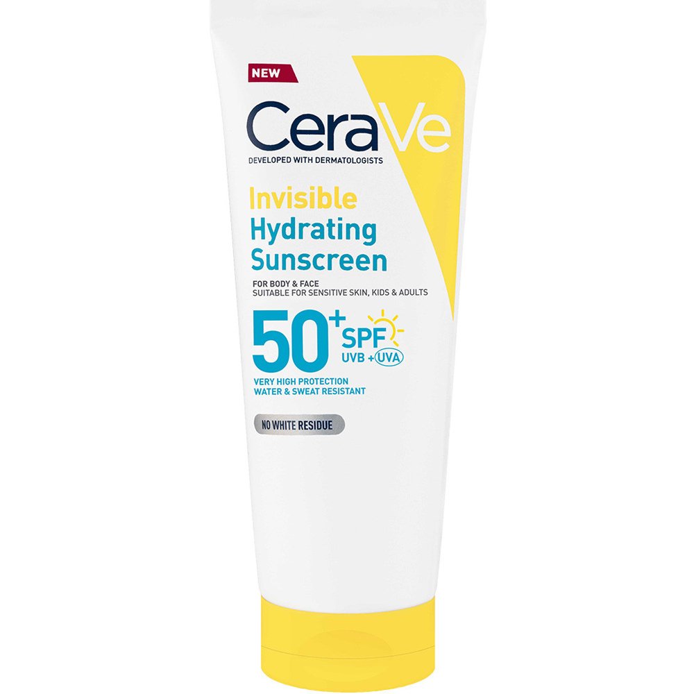Cerave Invisible Hydrating Spf50+ Sunscreen Αντηλιακό Προσώπου & Σώματος Πολύ Υψηλής Προστασίας Κατάλληλο για Ευαίσθητο Δέρμα για Παιδιά & Ενήλικες 75ml