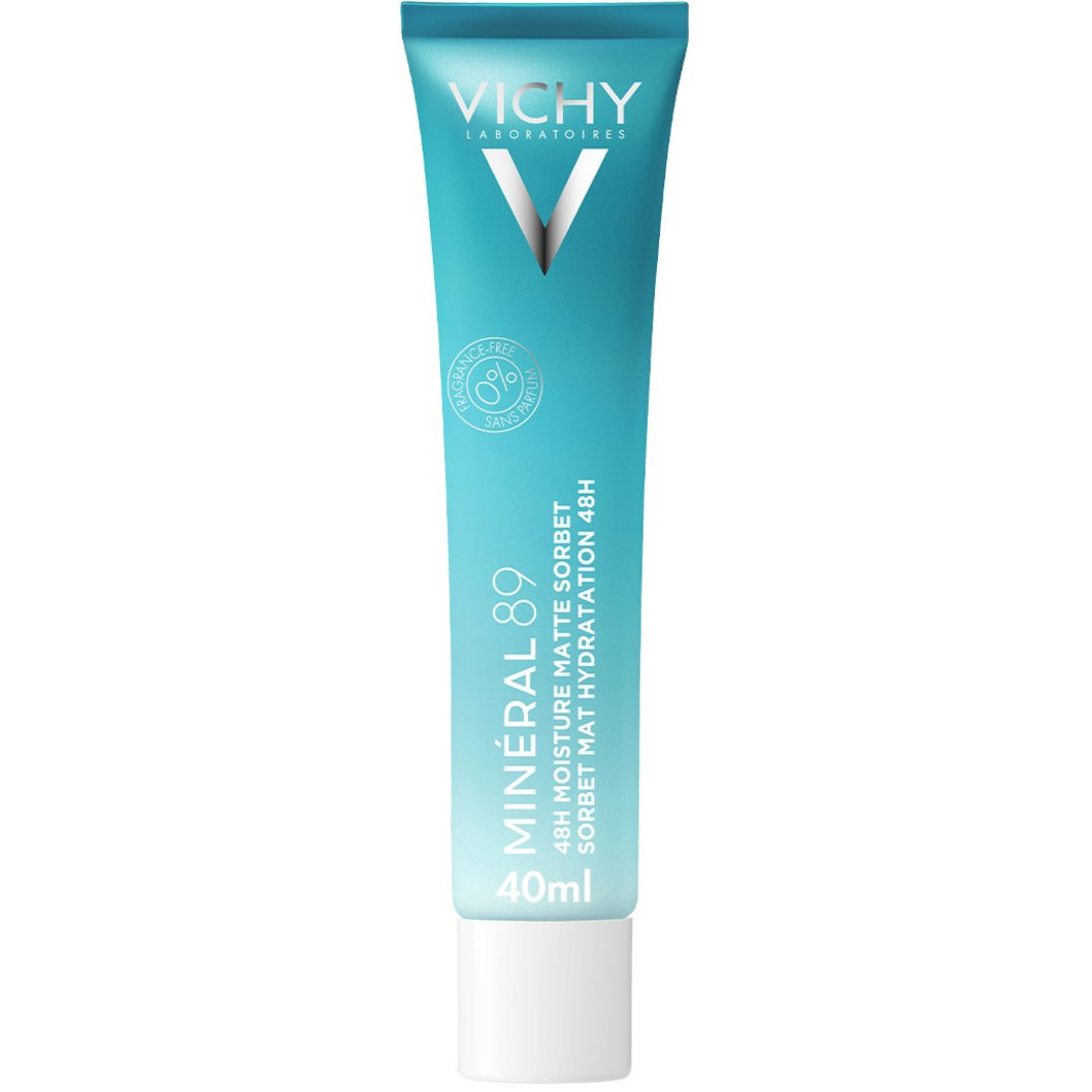 Vichy Mineral 89 48h Moisture Matte Sorbet Gel Κρέμα Τζελ Ενυδάτωσης Προσώπου με Ματ Αποτέλεσμα για την Λιπαρή Επιδερμίδα 40ml