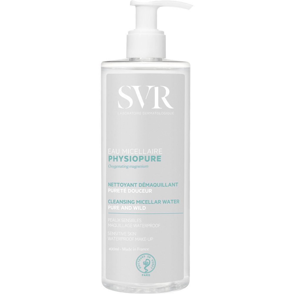 SVR Physiopure Cleansing Micellar Water Μικυλλιακό Νερό για Καθαρισμό Προσώπου από Ρύπους & Ντεμακιγιάζ Κατάλληλο για Όλους τους Τύπους Δέρματος 400ml