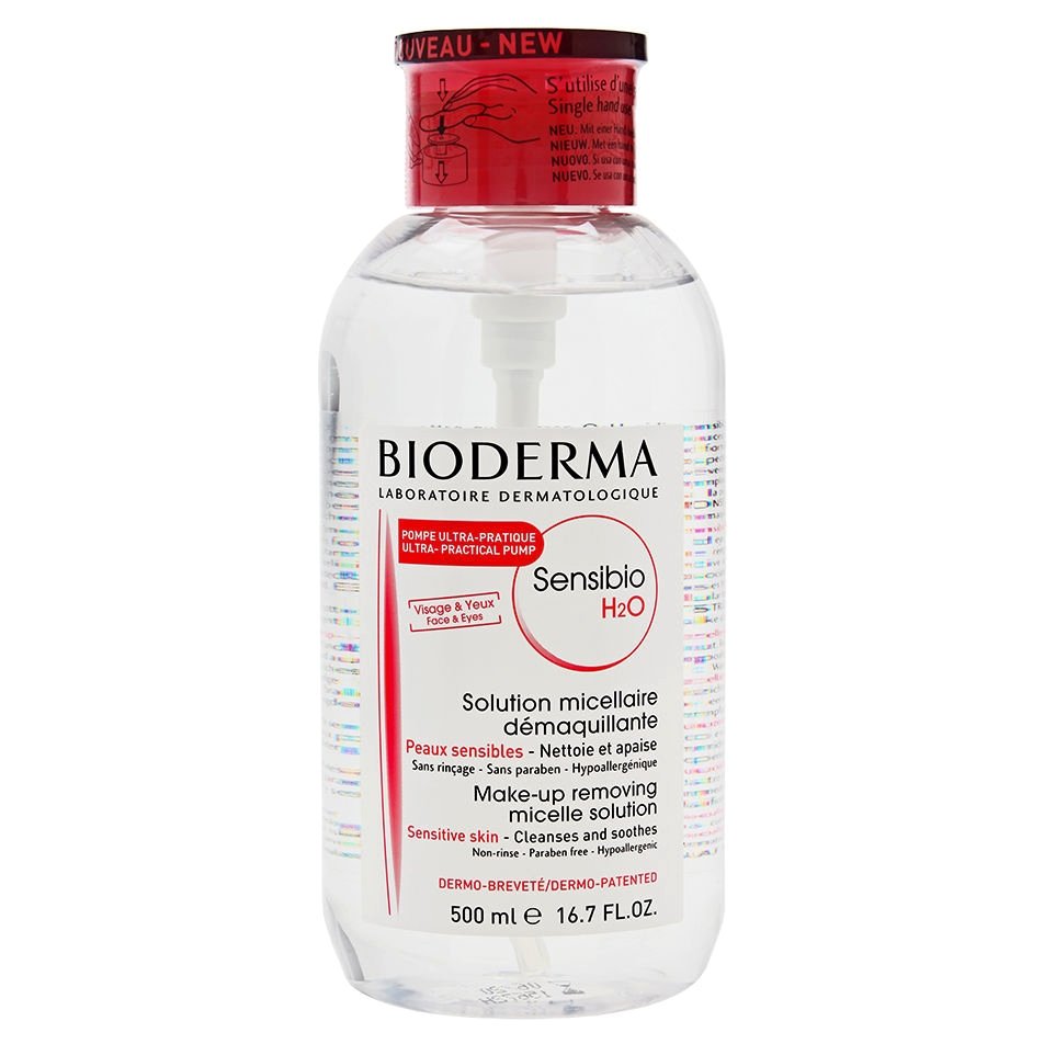 Bioderma Sensibio H2O Διάλυμα Καθαρισμού και Ντεμακιγιάζ Προσώπου με Αντίστροφη Αντλία 500ml