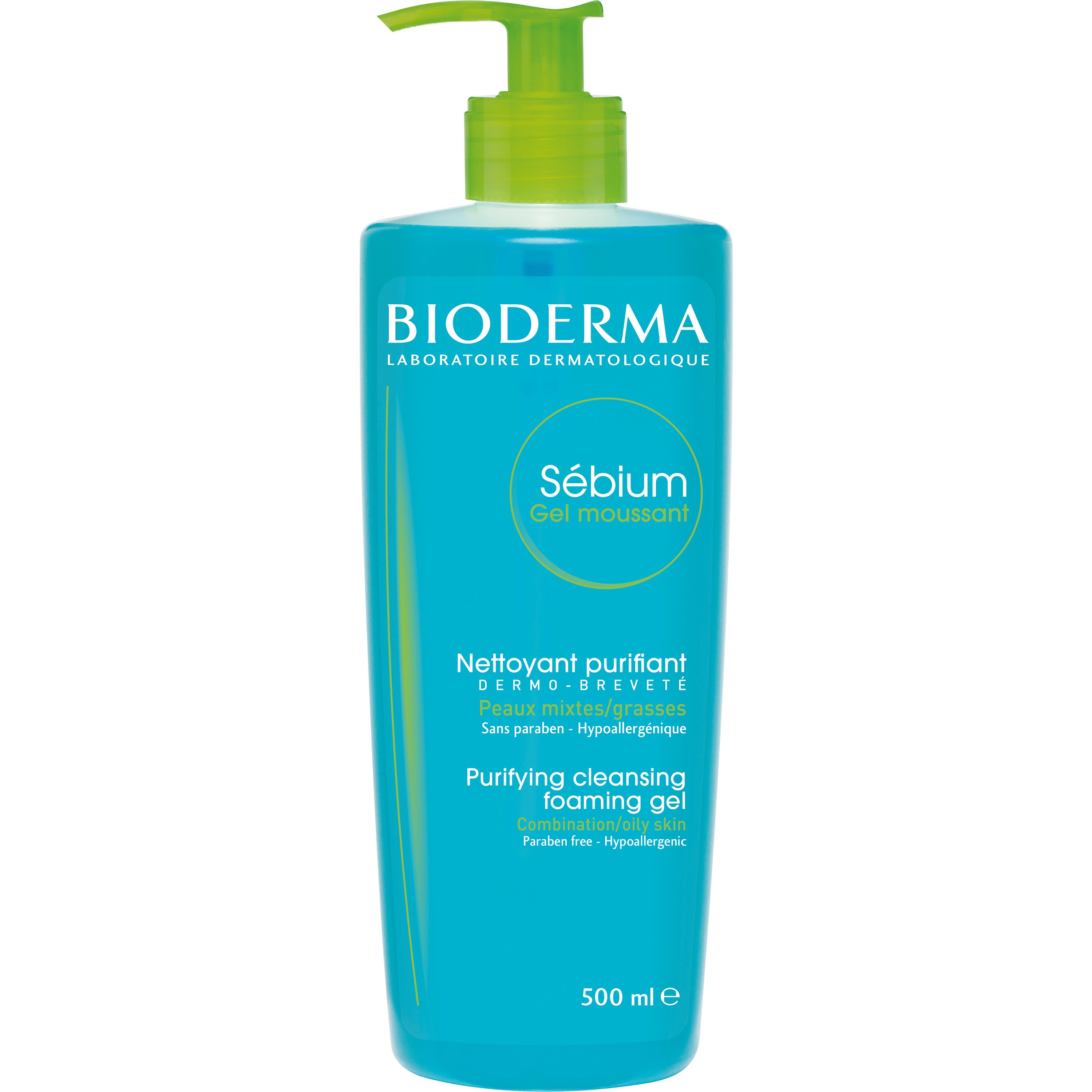 Bioderma Sebium Gel Moussant Απαλό Αφρίζον Τζελ Καθαρισμού για Μικτές & Λιπαρές Επιδερμίδες 500ml