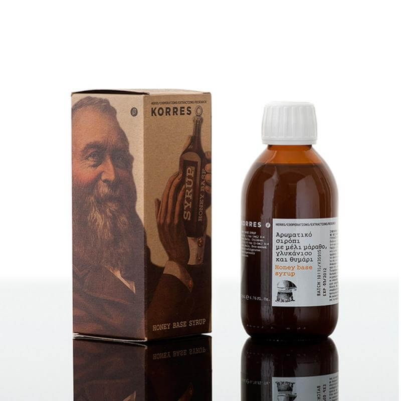 Korres Honey Base Syrup Αρωματικό Σιρόπι Με Μέλι Μάραθο Γλυκάνικο Θυμάρι 200ml,