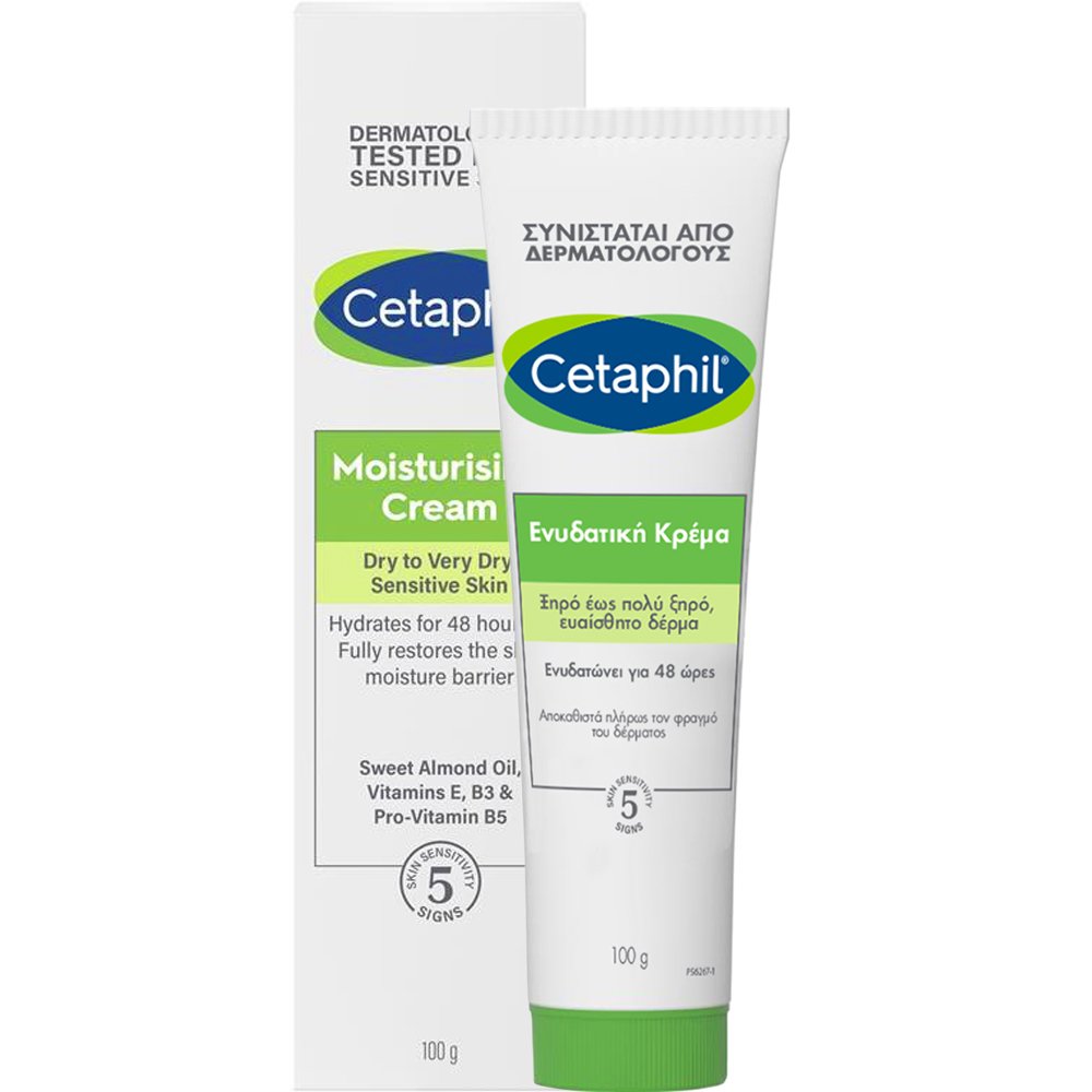 Cetaphil Moisturizing Body Cream Πλούσια Ενυδατική Κρέμα Σώματος Μακράς Διάρκειας για, Ξηρό Έως Πολύ Ξηρό & Ευαίσθητο Δέρμα 100g