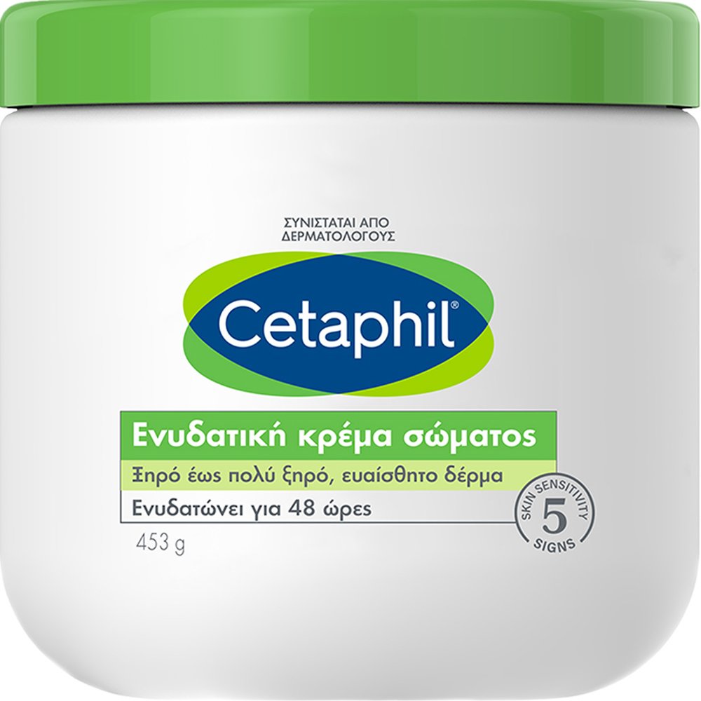 Cetaphil Moisturizing Body Cream Πλούσια Ενυδατική Κρέμα Σώματος Μακράς Διάρκειας για, Ξηρό Έως Πολύ Ξηρό & Ευαίσθητο Δέρμα 453g
