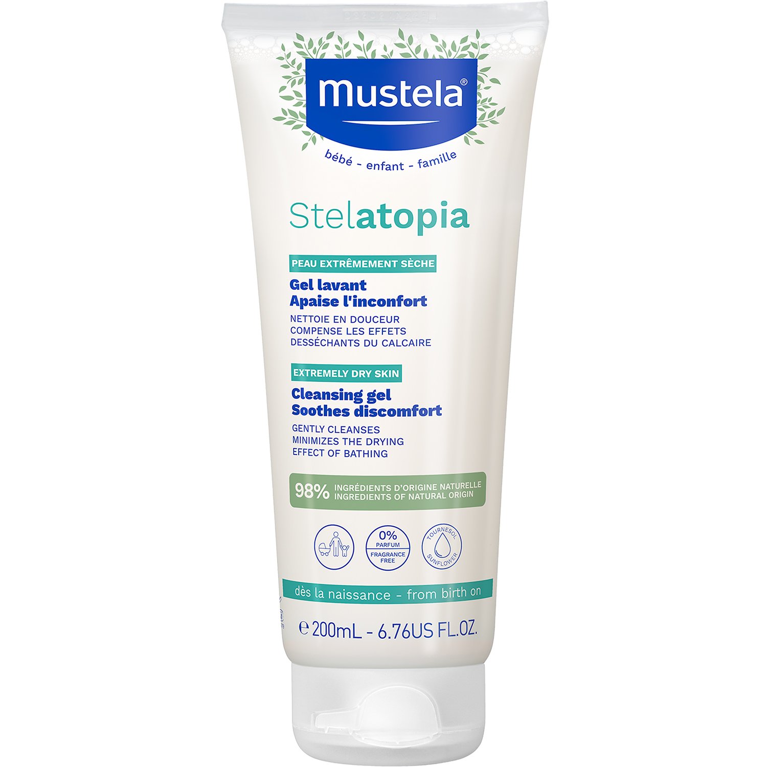 Mustela Stelatopia Cleansing Gel Βρεφικό Αφροντούς για Σώμα & Μαλλιά με Καταπραϋντικές Ιδιότητες για την Ξηρή με Τάση Ατοπίας Επιδερμίδα 200ml