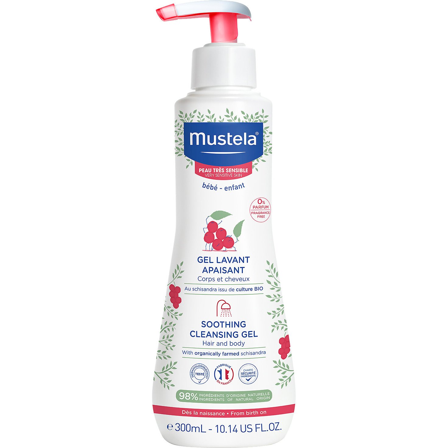 Mustela Soothing Cleansing Hair & Body Gel Βρεφικό Καταπραϋντικό Καθαριστικό Τζελ για Μαλλιά & Σώμα 300ml
