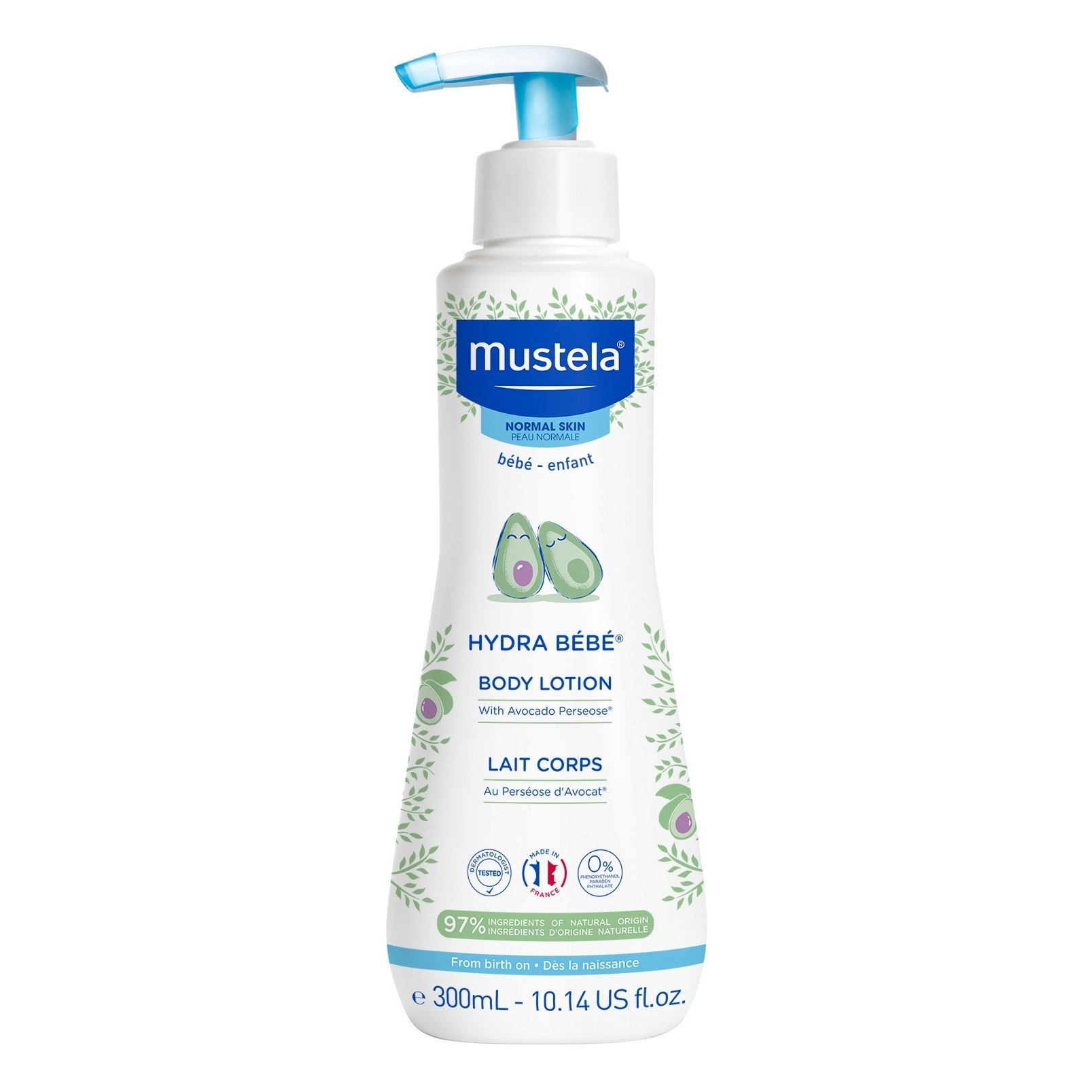 Mustela Mustela Hydra Bebe Body Lotion Ενυδατικό Γαλάκτωμα Σώματος για Χρήση από την Πρώτη Μέρα Γέννησης με Αβοκάντο Βιολογικής Καλλιέργειας 300ml 