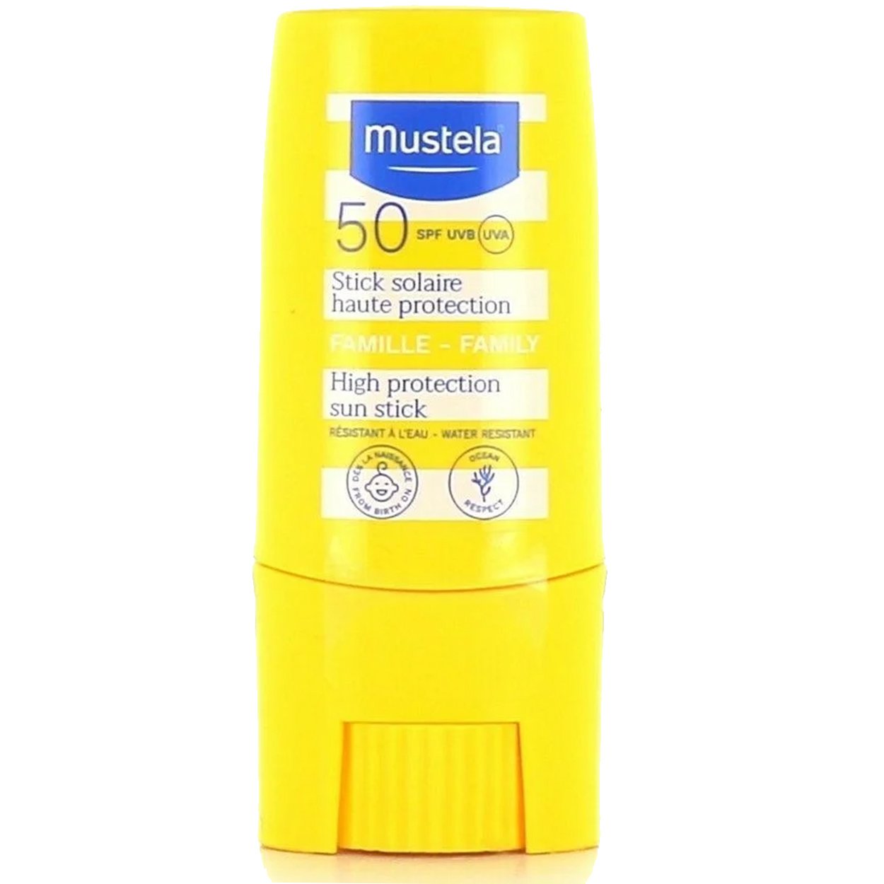 Mustela Family High Protection Sun Stick Spf50 Αντηλιακό Στικ Πολύ Υψηλής Προστασίας για τις Ευαίσθητες Ζώνες Προσώπου, Σώματος 9ml
